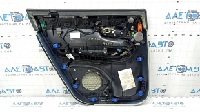 Garnitură ușă spate dreapta Volvo XC90 16-22 piele gri cu negru, sub perdea, cusături gri, cotieră și inserție piele gri, turnare de nuc, Bowers & Wilkins, zgârieturi, curățare chimică,