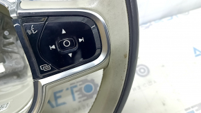 Volan gol Volvo XC90 16-22 piele gri, cu nasturi, incalzit, fara petale, zgarieturi, uzat, curatat uscat