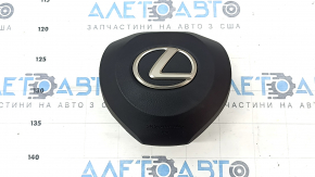 Подушка безопасности airbag в руль водительская Lexus RX350 RX450h 16-22 черная, ржавый пиропатрон