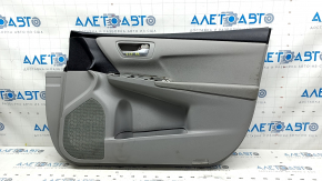 Обшивка двери карточка передняя правая Toyota Camry v55 15-17 usa серая, верх черный, подлокотник серая кожа, под чистку