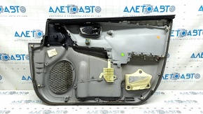 Обшивка двери карточка передняя левая Toyota Camry v55 15-17 usa серая, верх черный, подлокотник серая кожа, под чистку, царапины