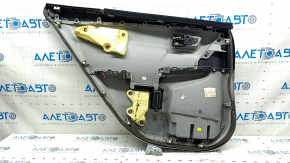 Обшивка двери карточка задняя правая Toyota Camry v55 15-17 usa серая, верх черный, подлокотник серая кожа, царапины, под чистку