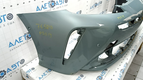 Бампер передний голый Toyota Prius 50 19-22 под парктроники и PMA, зеленый, надломаны крепления, вмятины, царапины