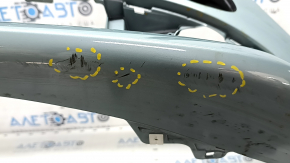 Бампер передний голый Toyota Prius 50 19-22 под парктроники и PMA, зеленый, надломаны крепления, вмятины, царапины
