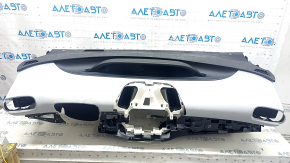 Торпедо передняя панель с AIRBAG Toyota Prius 50 17-22 черная с серым, под большой дисплей и проекцию, с накладкой JBL, царапины, под химчистку, ржавый пиропатрон