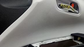 Обшивка двери карточка передняя правая Toyota Prius 50 16-17 черная с серой вставкой кожа, подлокотник кожа, с ручкой, под химчистку, вмятина