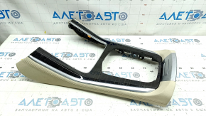 Накладка центральной консоли BMW X5 G05 19-26 кожа Canberra-Beige, накладка Fineline Stripe
