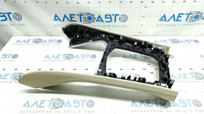 Накладка центральной консоли BMW X5 G05 19-26 кожа Canberra-Beige, накладка Fineline Stripe
