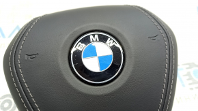 Подушка безопасности airbag в руль водительская BMW X5 G05 19-26 кожа черная, царапины на эмблеме
