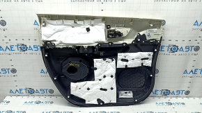 Обшивка двери карточка передняя правая Toyota Sienna 21-26 черная со светло-серым, подлокотник кожа бежевая, под химчистку