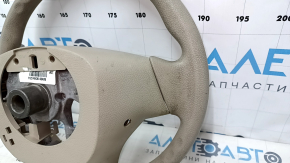 Руль голый Nissan Rogue 14-16 резина бежевая, потерт, под химчистку, сломаны крепления