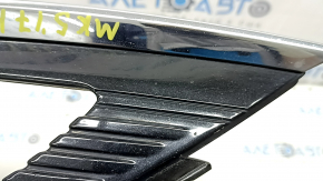 Решетка переднего бампера правая Ford Fusion mk5 17-18 под птф LED глянец, с хром молдингом, песок