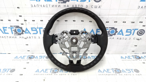 Руль голый Nissan Versa 12-19 черная резина, затерт, царапины, без накладки