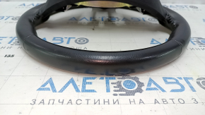 Руль голый Nissan Leaf 13-17 кожа черная с подогревом, царапины, протерт, вмятины