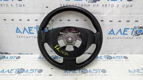Руль голый Nissan Leaf 13-17 кожа черная с подогревом, царапины, протерт, вмятины