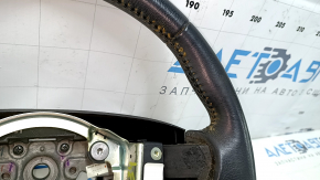 Руль голый Nissan Leaf 13-17 кожа черный с подогревом, трещины, затерт, царапины, под чистку