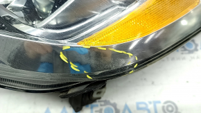 Фара передняя левая Ford Escape MK3 17-19 рест, галоген+led , светлая, без крепления, паутинка, после ремонта, под полировку