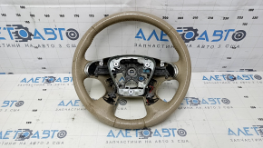 Руль голый Nissan Pathfinder 13-16 кожа бежевый, с подогревом, затертый, царапины