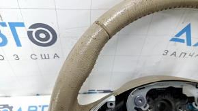 Руль голый Nissan Pathfinder 13-16 кожа бежевый, с подогревом, затертый, царапины