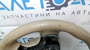 Руль голый Nissan Pathfinder 13-16 кожа бежевый, с подогревом, затертый, царапины