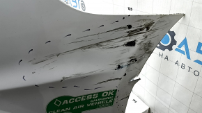 Бампер задний голый Ford Fusion mk5 13-18 под парктроники, белый, надорван, примят, сломаны крепления, царапины