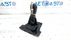 Ручка КПП с накладкой шифтера VW Passat b8 16-19 USA кожа черная, глянцевая накладка, тип 2, потертости и царапины