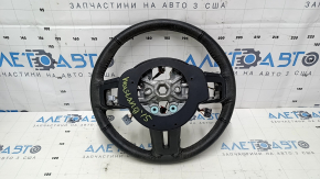 Руль голый Ford Mustang mk6 15-23 кожа черный, без накладок кнопок, потертость, царапины, вмятины