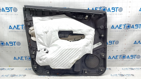 Обшивка двери карточка передняя правая Ford Escape MK3 17-19 рест, черная, подлокотник кожа черный, с хром ручкой, царапины