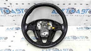 Руль голый Ford Fiesta 11-19 кожа черный, без кнопок, царапины, затерт