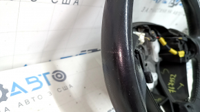 Руль голый Ford Fiesta 11-19 кожа черный, без кнопок, царапины, затерт