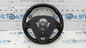 Руль голый Ford Fiesta 11-19 кожа черный, без кнопок, царапины, затерт, вмятины