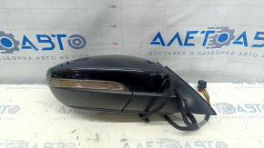 Зеркало боковое правое в сборе VW Passat b8 16-19 USA 10+2 пинов, поворотник, BSM, черный, царапины
