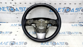 Руль голый Mazda 6 14-16 кожа черный, серая вставка, потерт, царапины, тычки