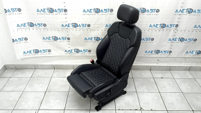 Scaun sofer Audi Q5 80A 18-20 cu airbag, electric, incalzit, piele neagra cu cusaturi gri, Sport, S-Line, zgarieturi