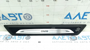 Накладка порога внешняя передняя правая BMW X1 F48 16-22 черная с хром молдингом X-line, Sport-line, потертости
