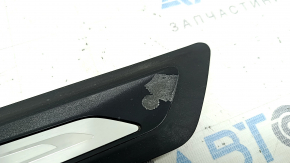 Decorație exterioară a pragului față dreapta BMW X1 F48 16-22 neagră cu modele cromate X-line, Sport-line, zgârieturi