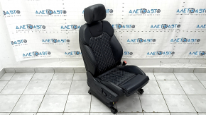 Пассажирское сидение Audi Q5 80A 18-20 с airbag, электрическое, подогрев, кожа черная с серой строчкой, Sport, S-Line, дефект кожи