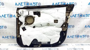 Cartelă de ornamente uși față stânga BMW X1 F48 16-22 piele bej cu gri închis stridii/gri, iluminare din spate, inserție din lemn, cotieră din piele, zgârieturi