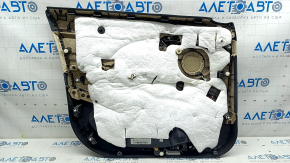 Cartela ornamente portiere fata dreapta BMW X1 F48 16-22 piele bej si neagra, iluminare din spate, insert de lemn, cotiera din piele bej, cu maner si tampoane, maner uzat, zgarieturi