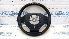 Руль голый Lexus ES300h ES350 13-15 дорест, кожа черн, темное дерево, без заглушки, царапины, тычки