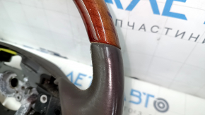 Руль голый Lexus ES350 07-09 кожа серая, красное дерево, царапины, тычки