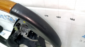 Руль голый Lexus RX350 RX450h 10-12 дорест кожа черный, светлое дерево, протерта кожа, царапины