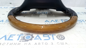Руль голый Lexus ES300h ES350 13-16 дорест, кожа черная, светлое дерево, подогрев, царапины, тычки