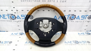 Руль голый Lexus ES300h ES350 13-16 дорест, кожа черная, светлое дерево, подогрев, царапины, тычки