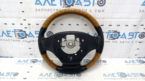 Руль голый Lexus ES300h ES350 13-16 дорест, кожа черная, светлое дерево, подогрев, царапины, тычки