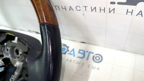 Руль голый Lexus ES350 07-09 кожа, черный , светлое дерево, царапины, тычки