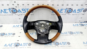 Volanul gol Lexus RX350 RX450h 10-12, din piele neagră cu lemn, pielea este uzată