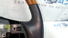 Руль голый Lexus RX350 RX450h 10-12 дорест кожа черный, светлое дерево, царапины, тычки, потертости