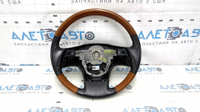 Volanul gol al Lexus RX350 RX450h 10-12, din piele maro cu inserții de lemn, pielea este uzată