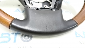 Руль голый Lexus RX350 RX450h 10-12 дорест, кожа коричневая с светлым деревом, протерта кожа, царапины, тычки
